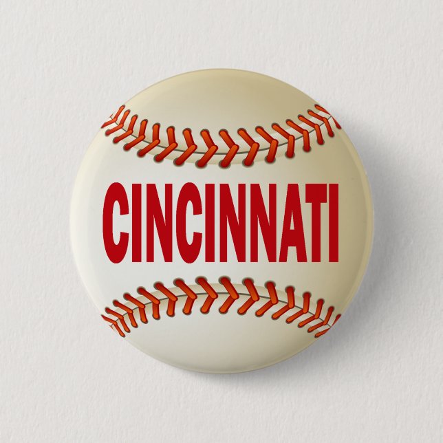 MACARON ROND 5 CM BASE-BALL DE CINCINNATI (Devant)
