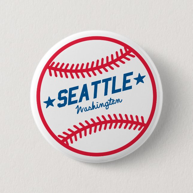 Macaron Rond 5 Cm Base-ball de Seattle (Devant)