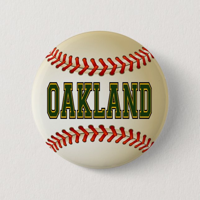 MACARON ROND 5 CM BASE-BALL D'OAKLAND (Devant)