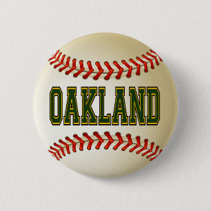 MACARON ROND 5 CM BASE-BALL D'OAKLAND