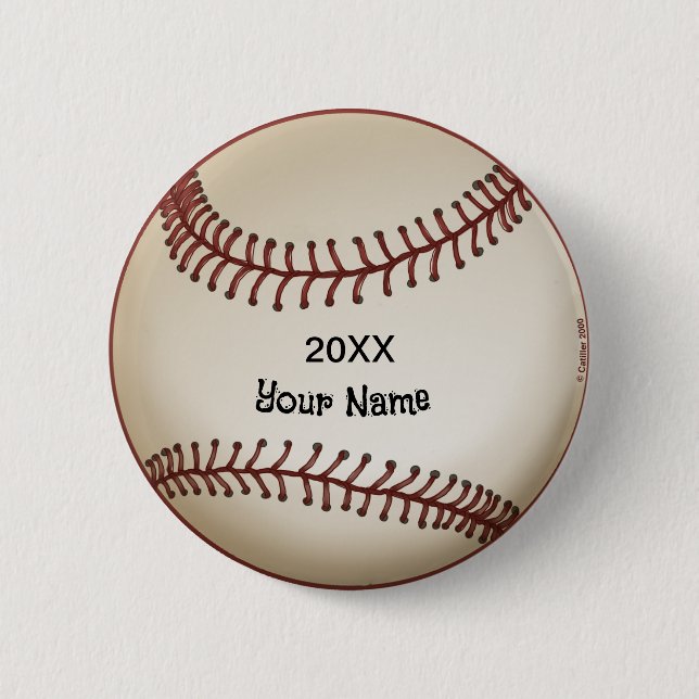 Macaron Rond 5 Cm Baseball (Devant)