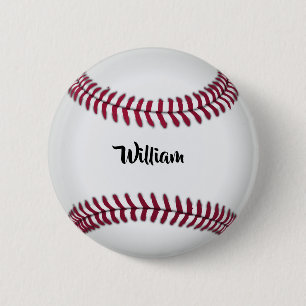 Macaron Rond 5 Cm Baseball avec nom personnalisé