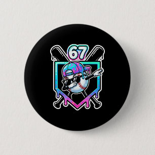 Macaron Rond 5 Cm Baseball Crème Glacée Drip 67 Joueur Dabbing Six S