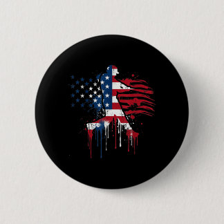 Macaron Rond 5 Cm Baseball Drip American Flag 4th of July Patriotic