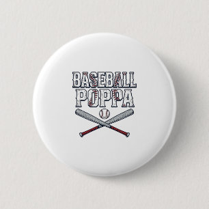 Macaron Rond 5 Cm Baseball Poppa Vintage Gravure Design de T-shirt_1