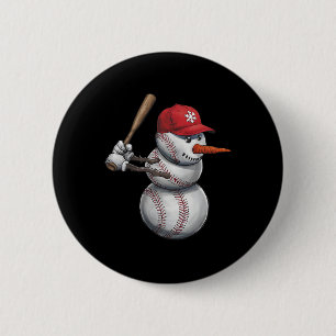 Macaron Rond 5 Cm Baseball Snowman neige Noël Noël Noël Hommes Femme