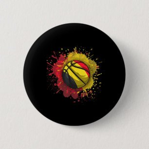 Macaron Rond 5 Cm Basket-ball avec drapeau belge