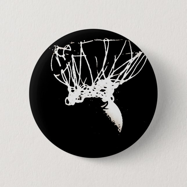 Macaron Rond 5 Cm Basket-ball Black White Pop Art (Devant)