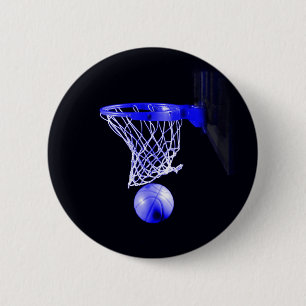 Macaron Rond 5 Cm Basket-ball bleu