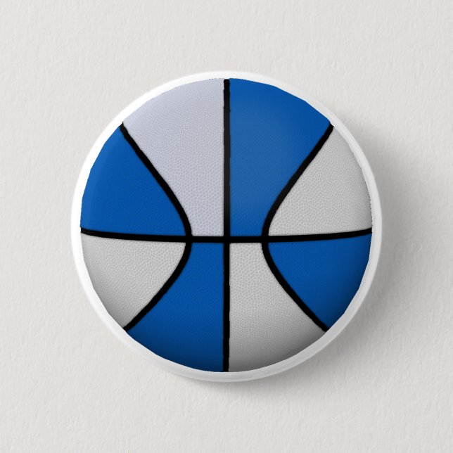 Macaron Rond 5 Cm Basket-ball bleu et blanc : (Devant)