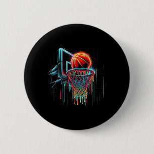 Macaron Rond 5 Cm Basket-ball coloré goutte couleur Splash Hoop Net