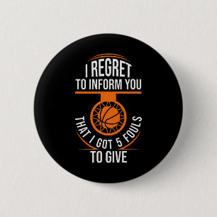 Macaron Rond 5 Cm Basket-Ball Fouls Citer Funny Basketball 5 Foul Ch