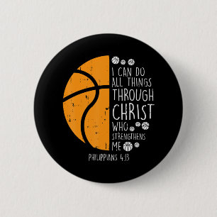 Macaron Rond 5 Cm Basket-ball je peux faire des choses Bible contre