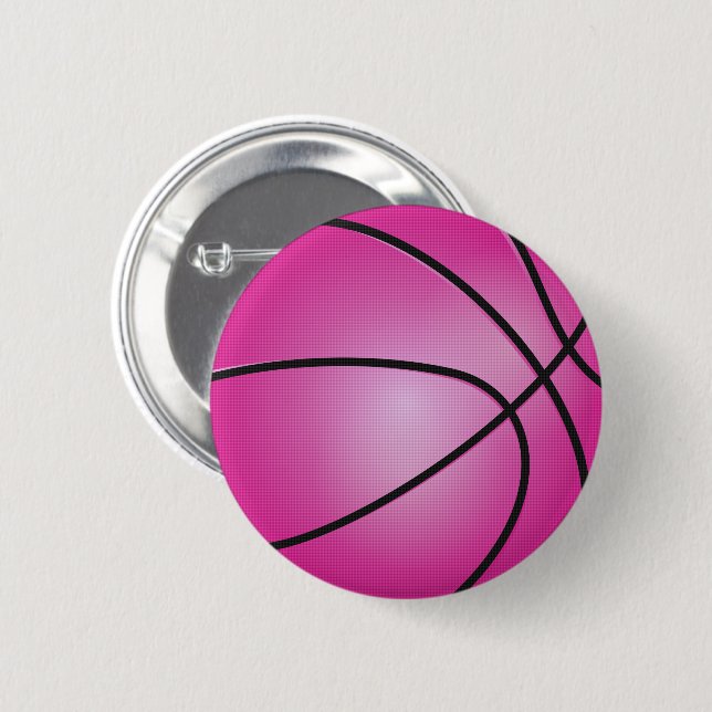 Macaron Rond 5 Cm Basket-ball rose (Devant & derrière)