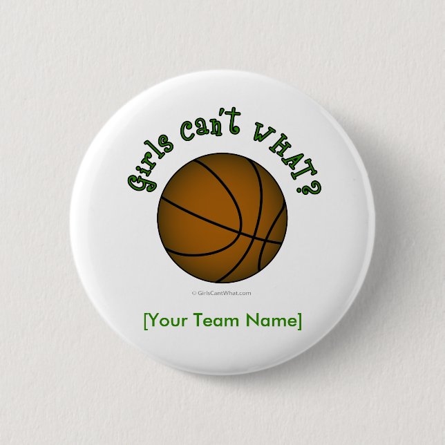 Macaron Rond 5 Cm Basket-ball - Vert (Devant)