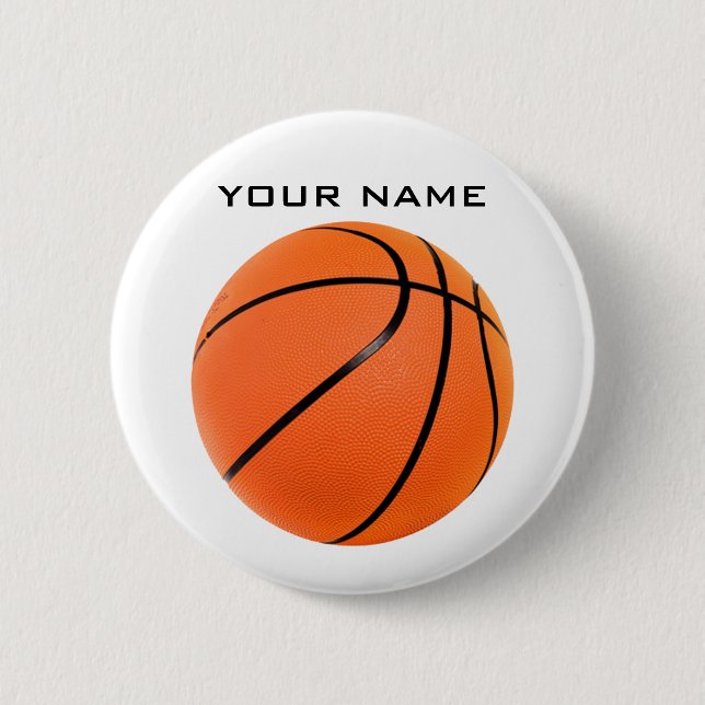 Macaron Rond 5 Cm Basket-ball Votre nom (Devant)