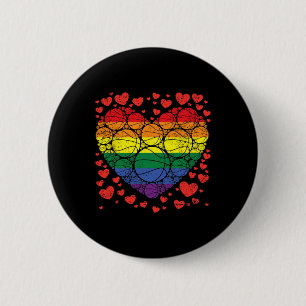 Macaron Rond 5 Cm Basketball Coeur Gay Retro Pride Drapeau Lgbt-q Pl