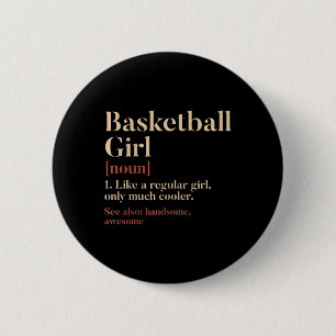 Macaron Rond 5 Cm Basketball Définition Fille Drôle Cadeau Pour Bask