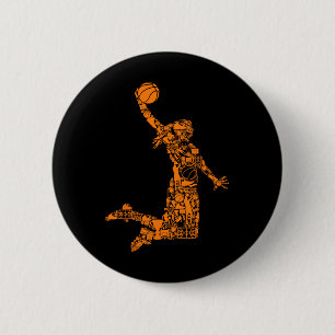 Macaron Rond 5 Cm Basketball Fille Femmes Enfants 1