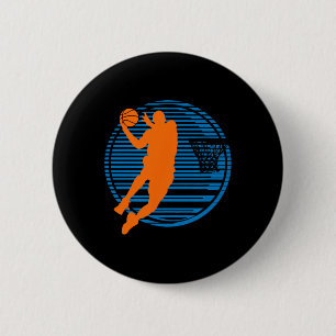 Macaron Rond 5 Cm Basketball Jeu Dunk Joueur Court Sport Ball Team