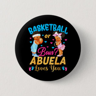 Macaron Rond 5 Cm Basketball ou Bows Abuela vous aime Révéler le gen