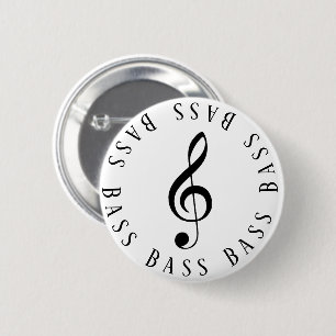 Macaron Rond 5 Cm Bass Singer Treble Clef Button