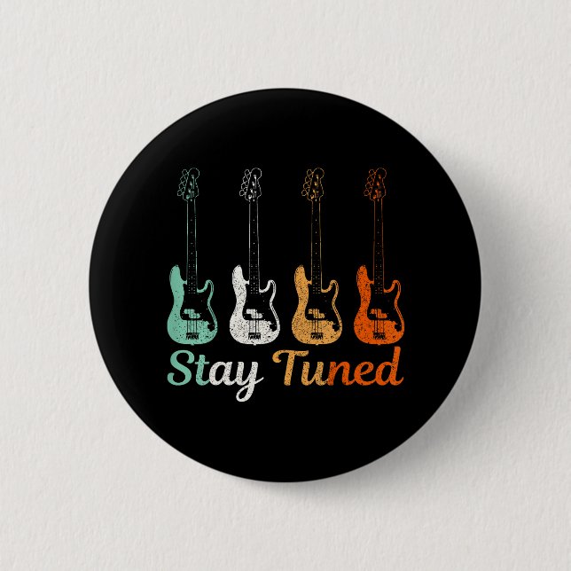 Macaron Rond 5 Cm Basse Bassistance Basse Guitare Musicien Funny (Devant)