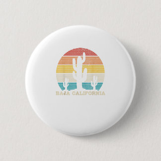 Macaron Rond 5 Cm Basse Californie Cactus Vintage Retro Desert Souve