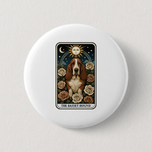 Macaron Rond 5 Cm Basset Hound