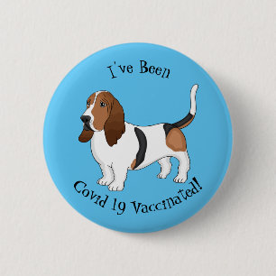 Macaron Rond 5 Cm Basset hound dessin de chien