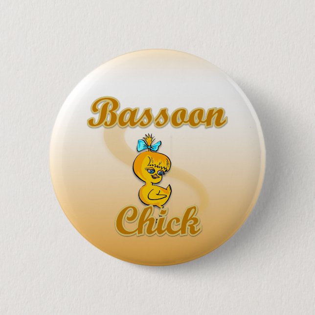 Macaron Rond 5 Cm Basson Chick (Devant)