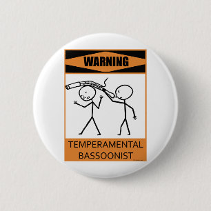 Macaron Rond 5 Cm Bassoonist capricieux d'avertissement