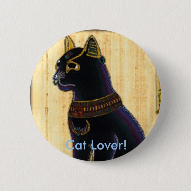Macaron Rond 5 Cm BASTET ~ Chat Dieu (Devant)