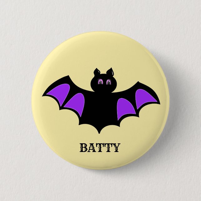 Macaron Rond 5 Cm Bat de Batty Halloween (Devant)