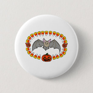 Macaron Rond 5 Cm Bat d'Halloween