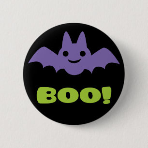 Macaron Rond 5 Cm Bat d'Halloween