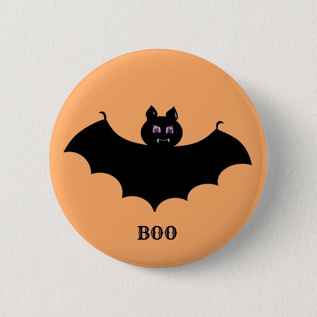 Macaron Rond 5 Cm Bat d'Halloween Éffrayant (Devant)