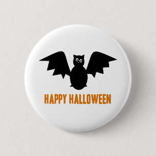 Macaron Rond 5 Cm Bat halloween