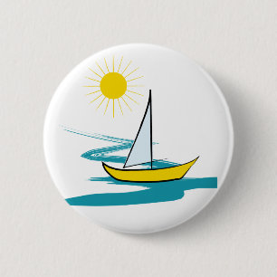 Macaron Rond 5 Cm Bateau à voilier simple