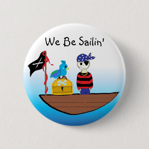 Macaron Rond 5 Cm Bateau De Pirates Au Trésor