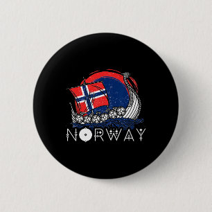 Macaron Rond 5 Cm Bateau Drapeau Norvégien Norvège Navire Viking Fie