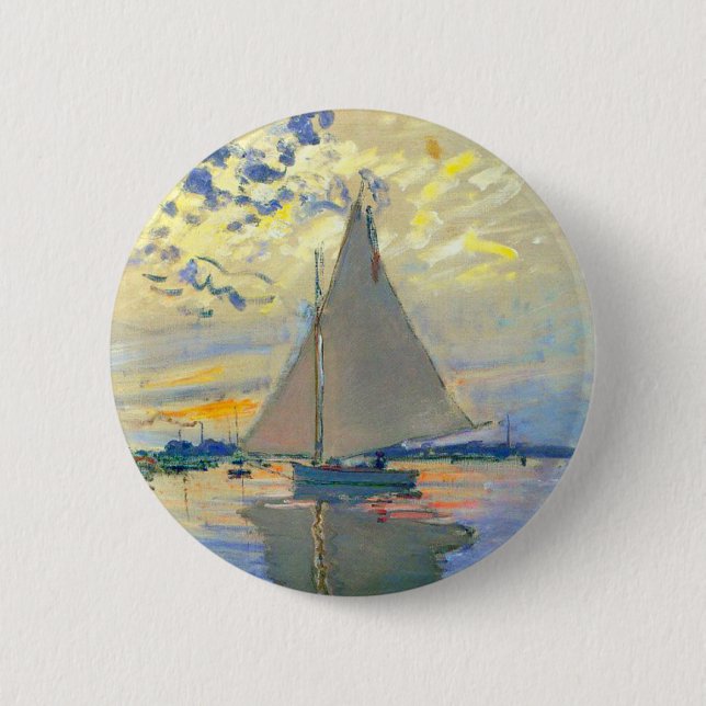 Macaron Rond 5 Cm Bateau Monet au Petit-Gennevilliers (Devant)