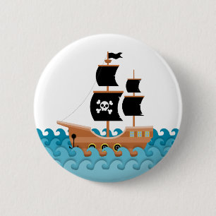 Macaron Rond 5 Cm Bateau pirate