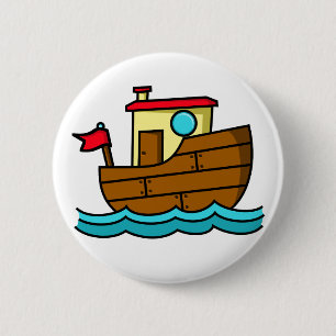 Macaron Rond 5 Cm Bateau remorqueur à dessin