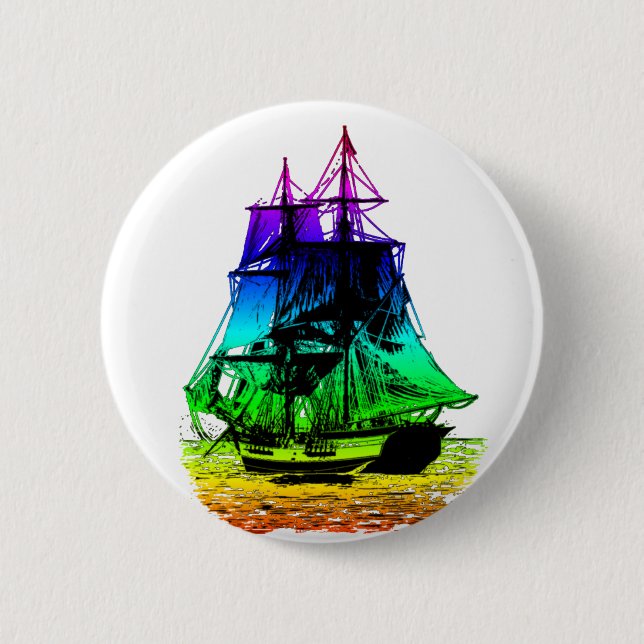 Macaron Rond 5 Cm Bateau vintage (Devant)