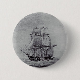 Macaron Rond 5 Cm Bateaux Graphiques de l'Océanie Fine Art
