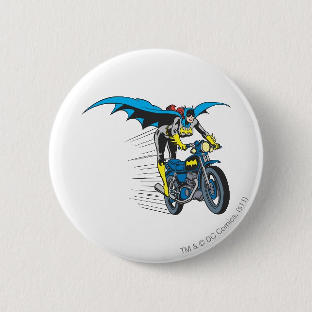 Macaron Rond 5 Cm Batgirl sur batterie (Devant)