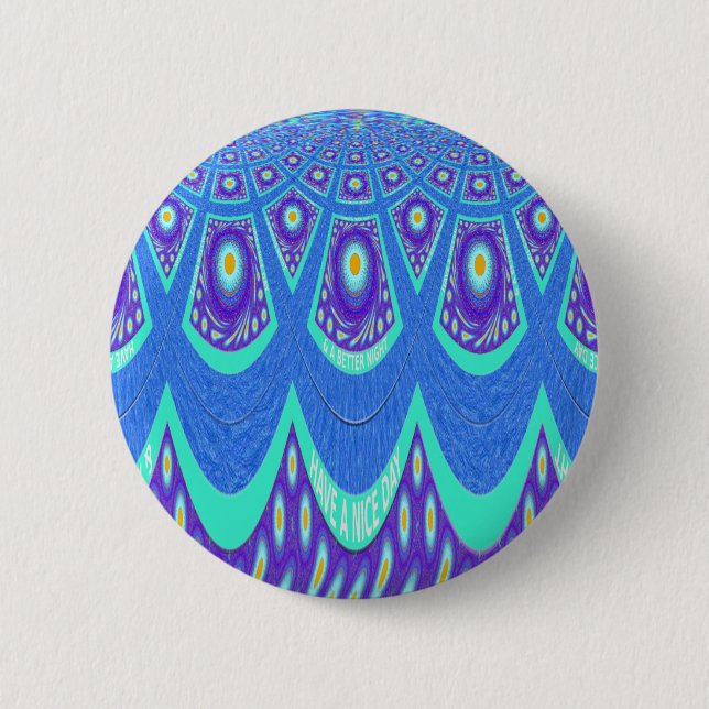 Macaron Rond 5 Cm Batik bleu (Devant)