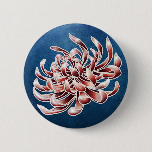 Macaron Rond 5 Cm Batik Chrysanthemum
