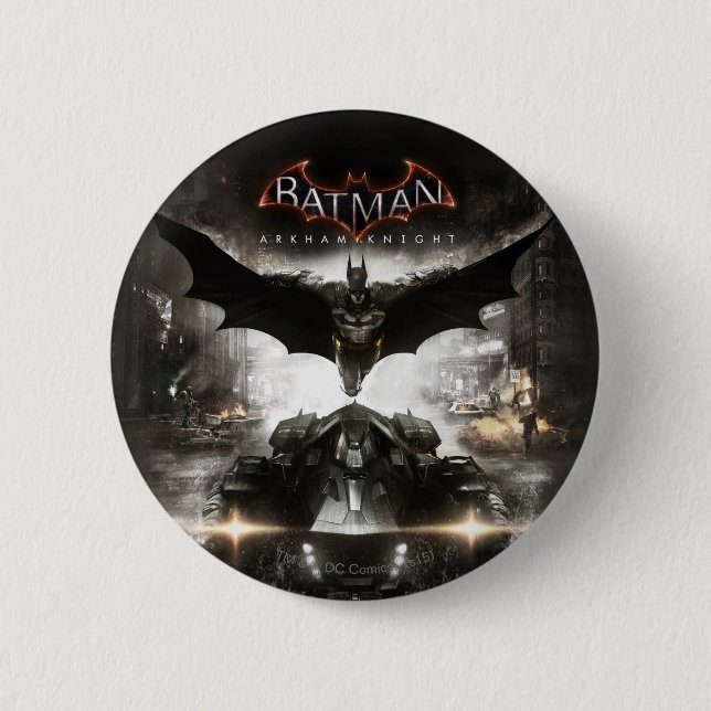 Macaron Rond 5 Cm Batman Arkham Knight Key Art (Devant)